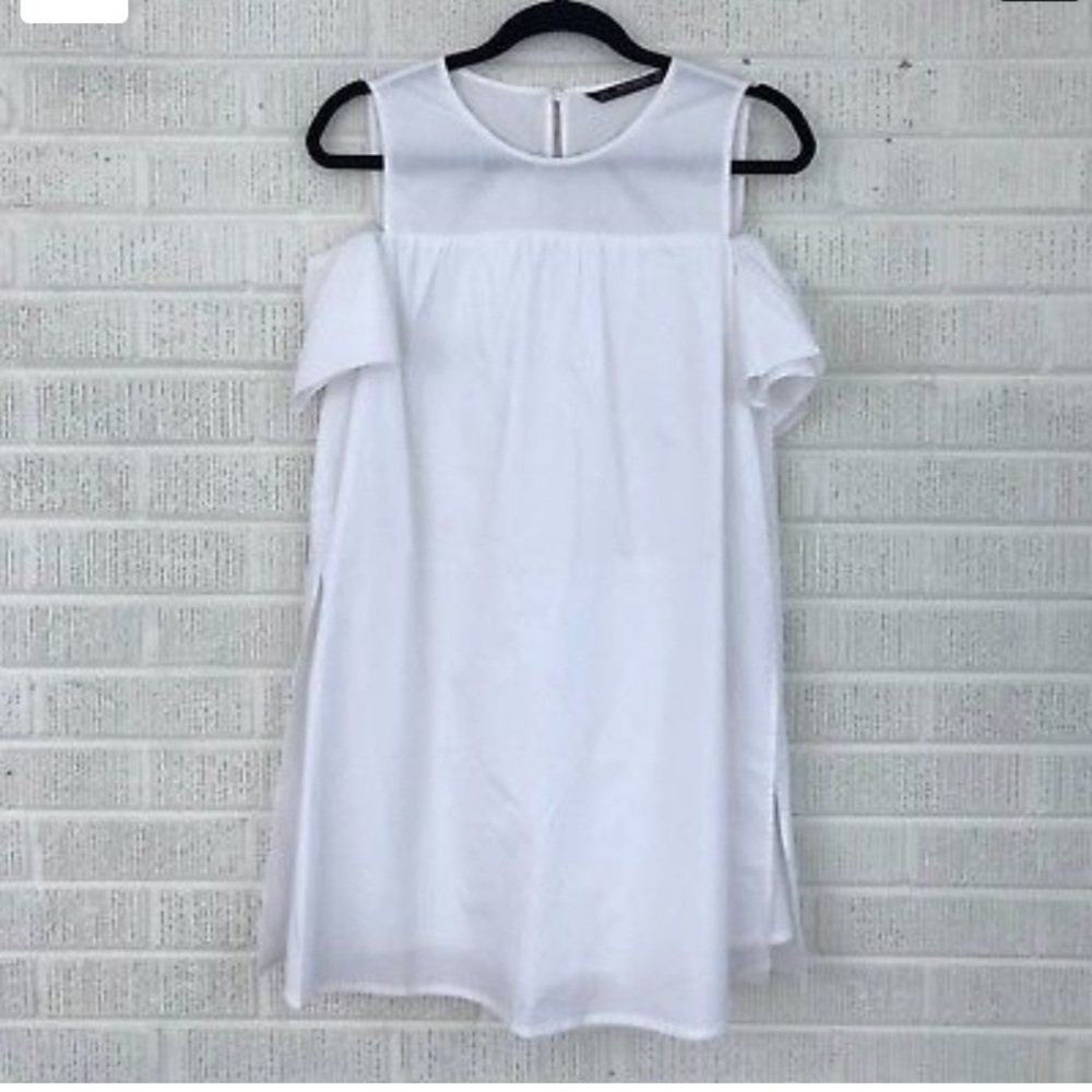 Zara Off The Shoulder Poplin Romper Dress